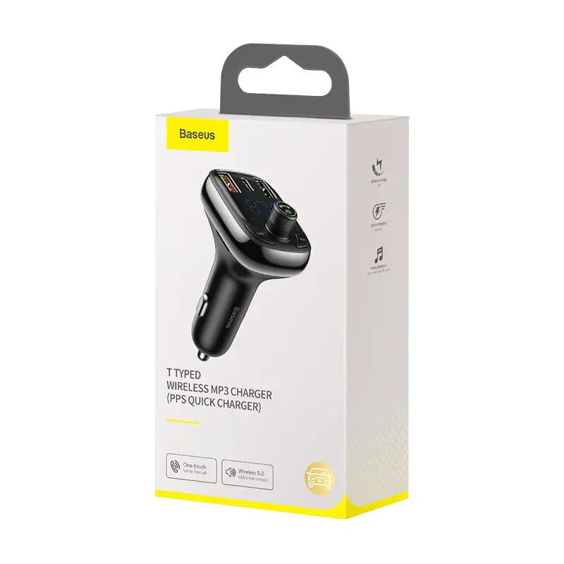 Baseus car wireless MP3 charger in black with display and dial knob, 1 unit on Tampa Home & Garden Store