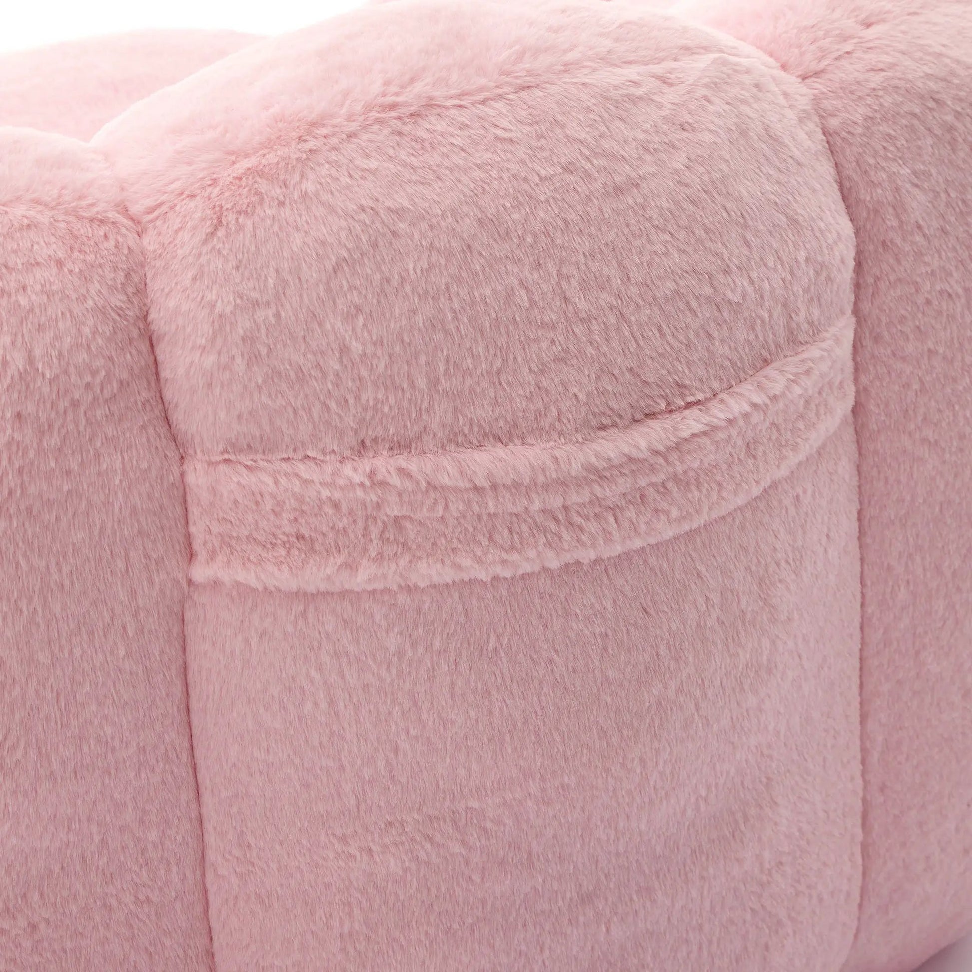 Lotus Style Compression Sofa With Pull Ring bean bag chair pink plush fabric close-up on Tampa Home & Garden Store