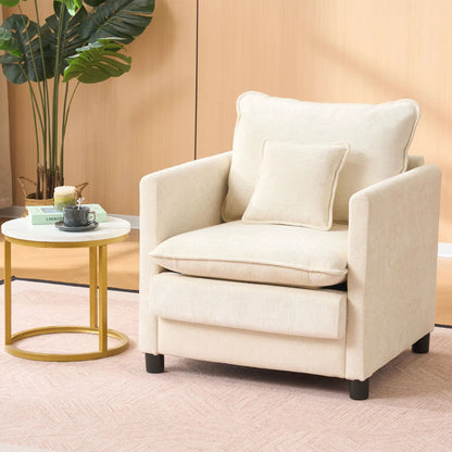 Modern Reading Armchair with Cozy Cushioned Back