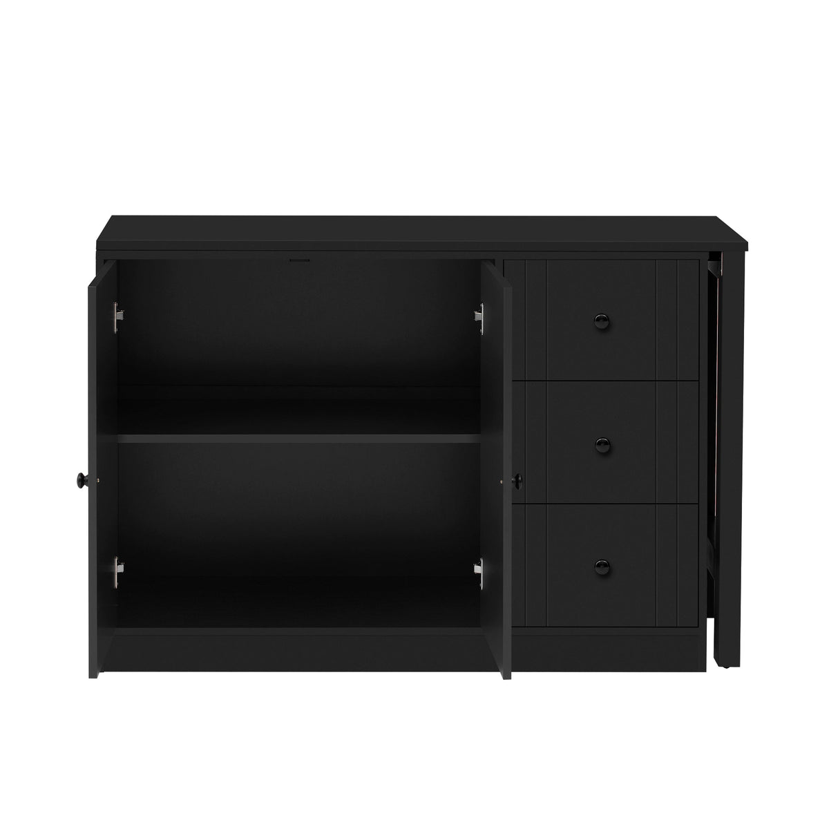Wooden sideboard with extendable table, black finish, HouseOfZazla on Tampa Home & Garden Store
