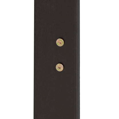 Queen platform bed post in black wood with visible bolts and washers on Tampa Home & Garden Store