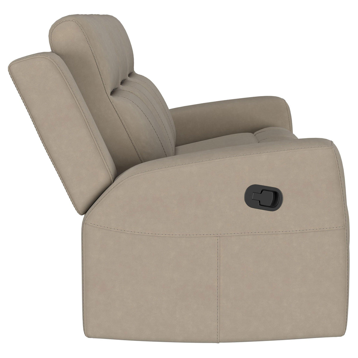 Slater 2-Piece Reclining Sofa Set taupe leather by HouseOfZazla with manual lever recline on Tampa Home & Garden Store