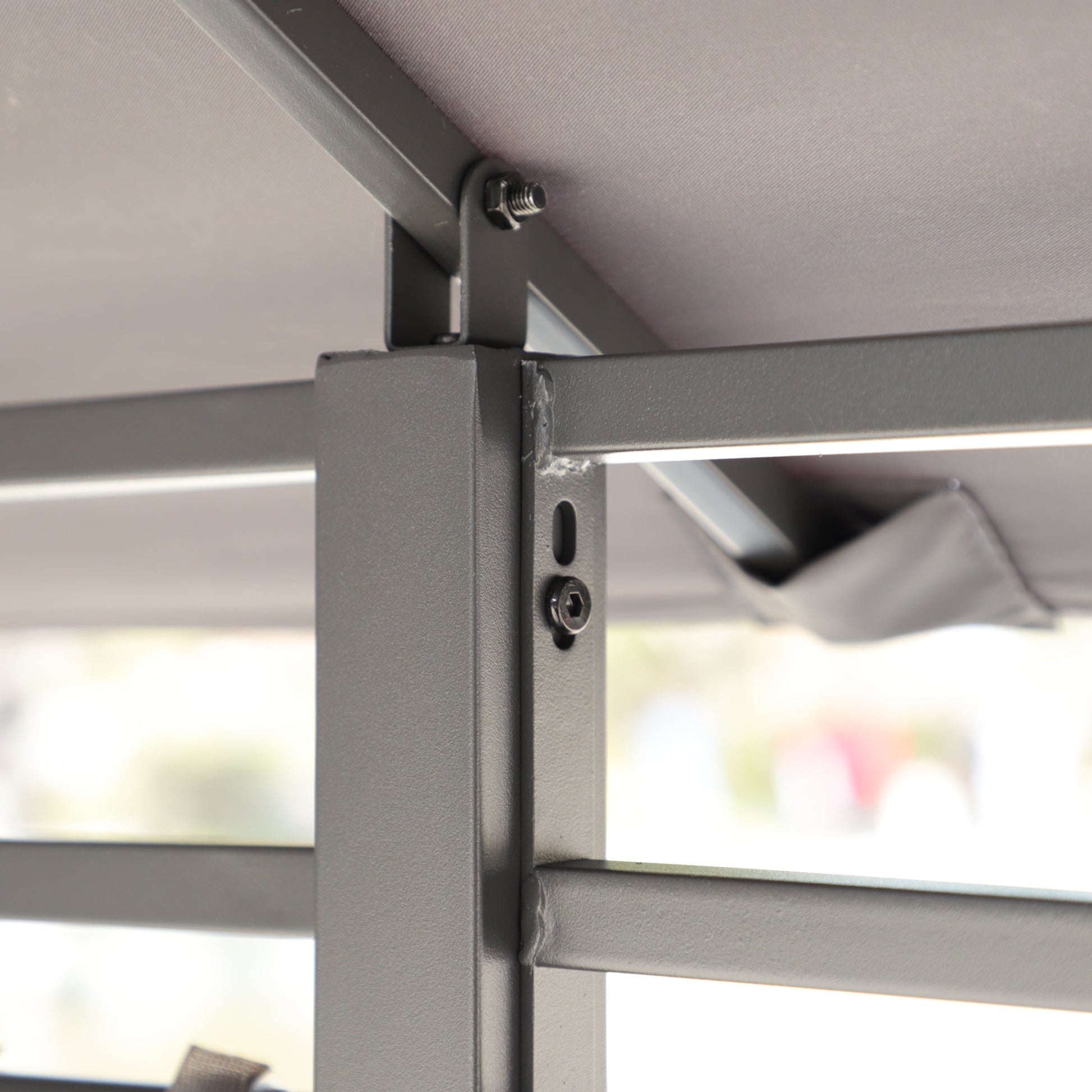 Gazebo frame with bolt joint in gray metal for 13x10 ft canopy HouseOfZazla on Tampa Home & Garden Store
