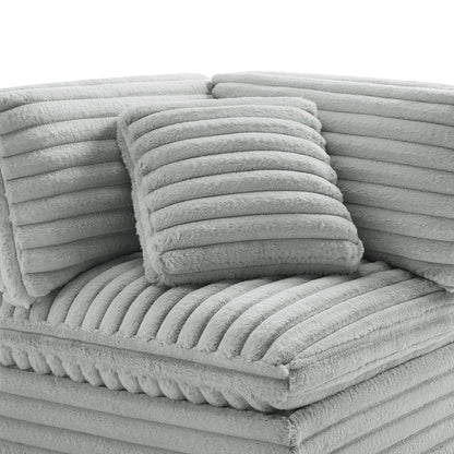 Jenny 2 Piece Sofa Sectional gray plush fabric cushions close-up on Tampa Home & Garden Store