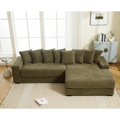 The Oversized Corduroy L Shaped Living Room Sofa