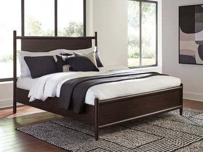 Dantenton Panel Bed in Merlot Finish Bedroom