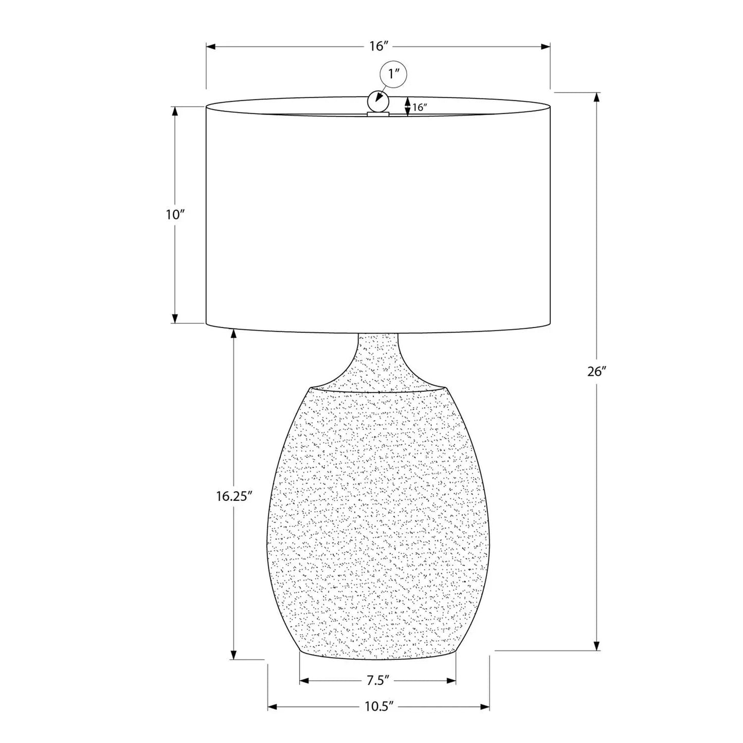 Table lamp with cream shade and speckled resin base, contemporary by Unique Piece Furniture on Tampa Home & Garden Store