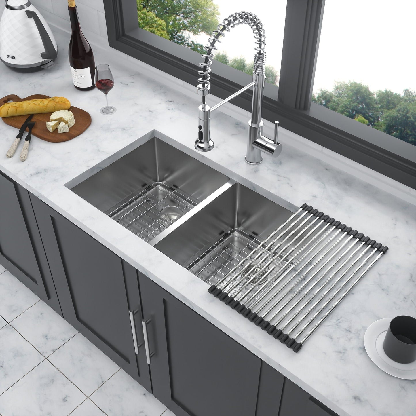 Modern Double Bowl Undermount Sink And Steel