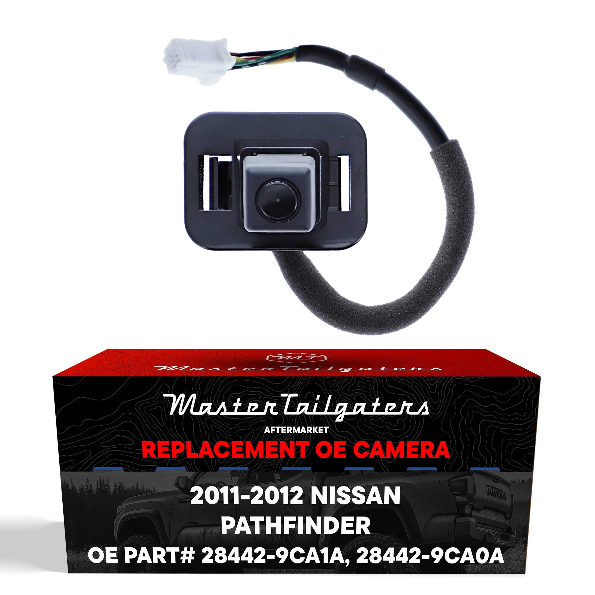 Master Tailgaters OEM backup camera for Nissan Pathfinder (2011-2012) with wiring harness on Tampa Home & Garden Store