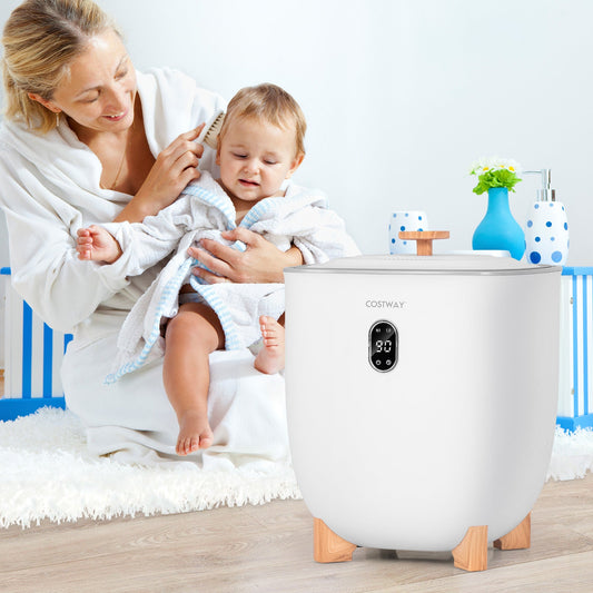 25L Towel Warmer Bucket with 2 Temperature Settings and Auto Shut Off-White - Tampa Home & Garden Store