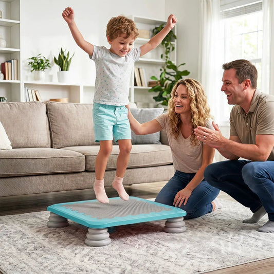 Kids mini trampoline 25.5 inch with non-slip foot pads in turquoise, DirectDeals on Tampa Home & Garden Store