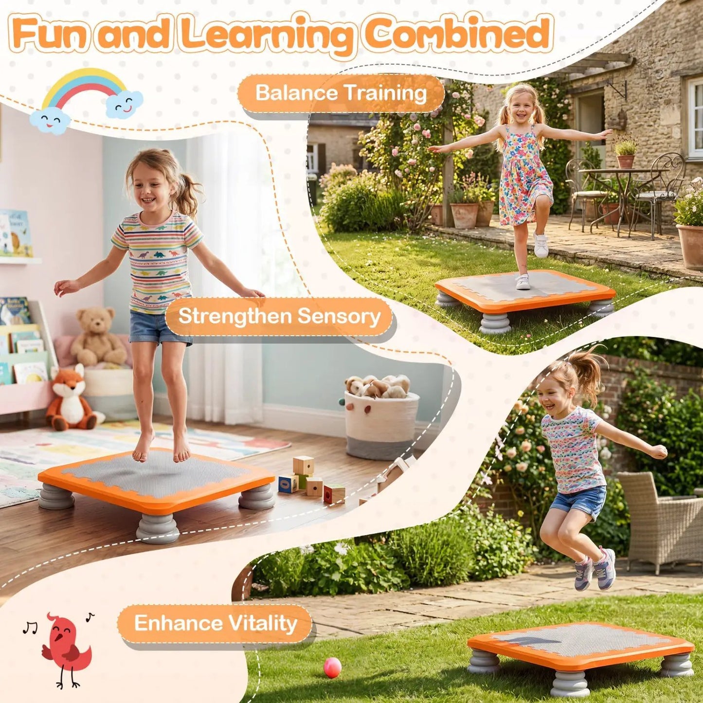 Kids Mini Trampoline 25 Inch With Non Slip Feet