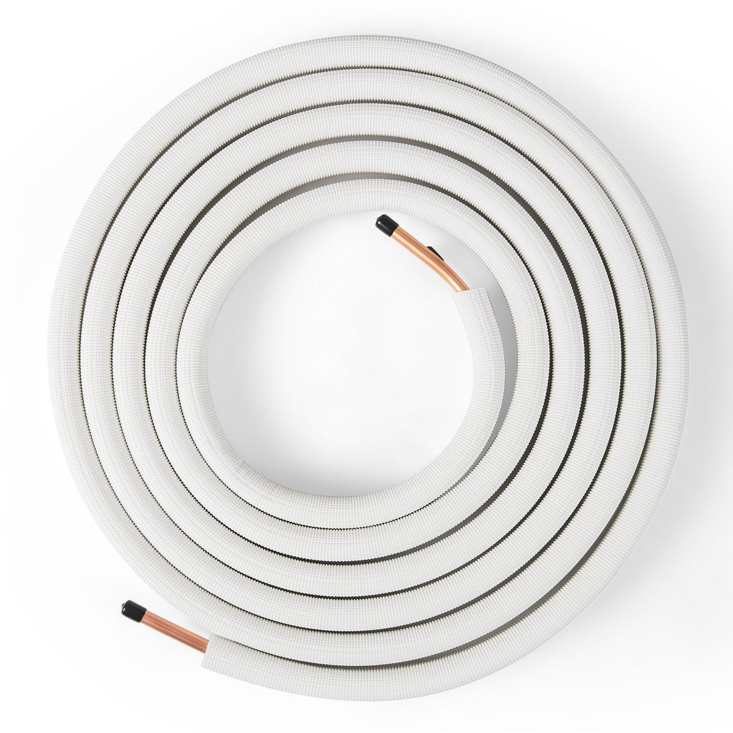 Línea de tuberías para minisplit de 25 pies con tubos de cobre de 1/4 y 1/2 pulgadas de diámetro exterior