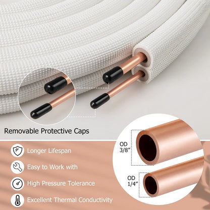 25 Ft Mini Split Line Set With 1/4 and 3/8 Copper