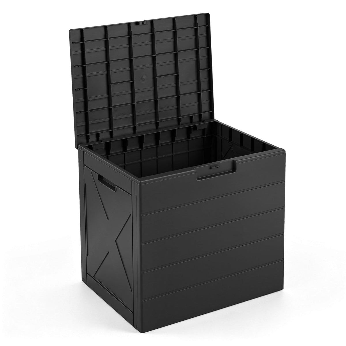 25 Gallon Outdoor Storage Deck Box with Lid and Handles DirectDeals black plastic on Tampa Home & Garden Store