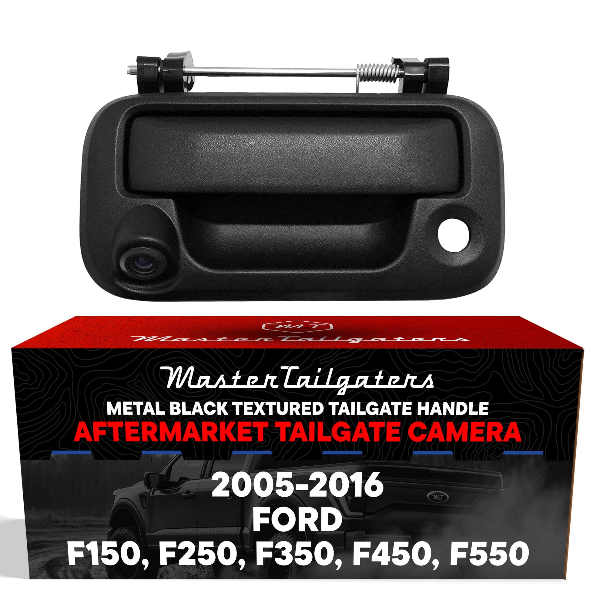 Tailgate handle metal black with backup camera Master Tailgaters for Ford F-series 2005-2016 on Tampa Home & Garden Store