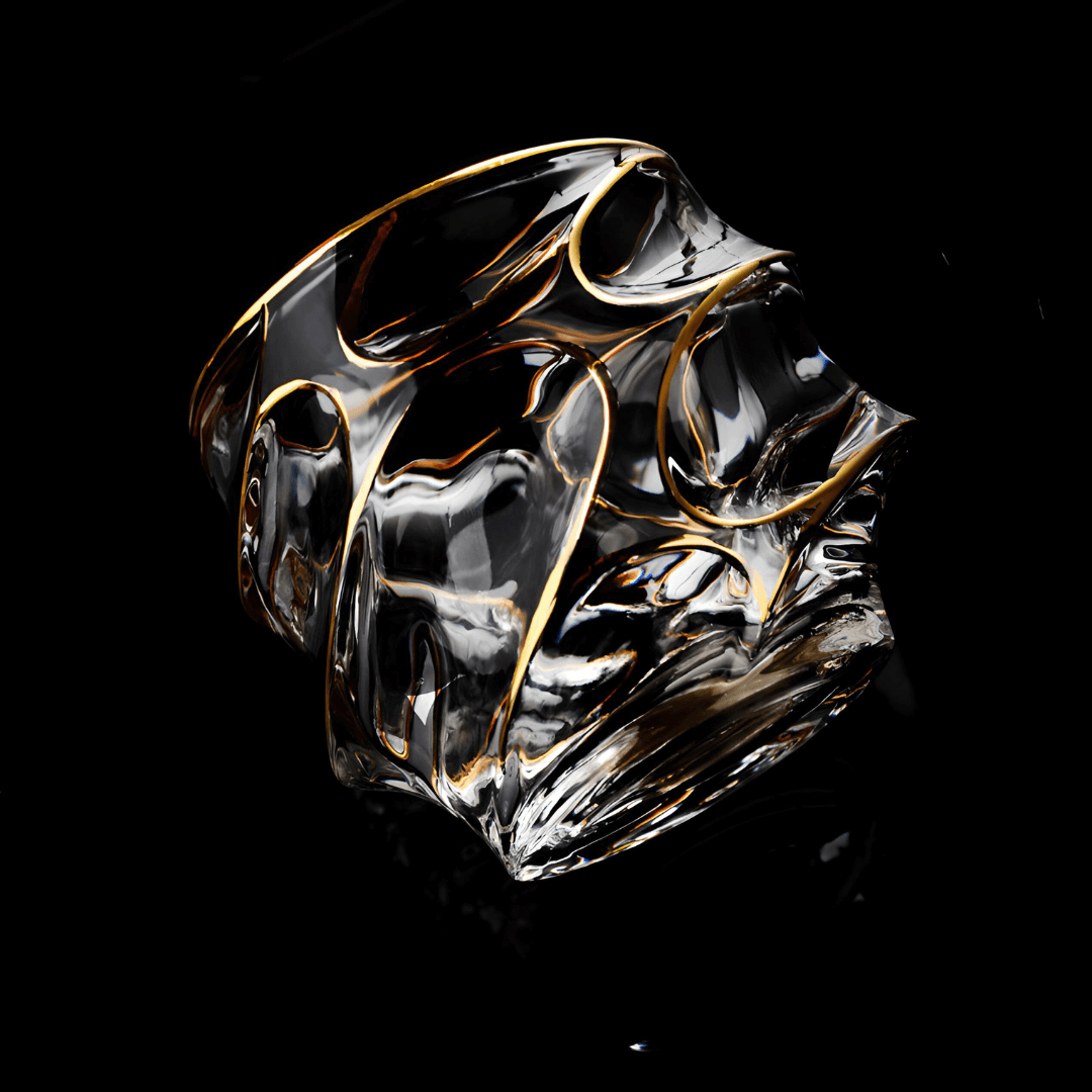the Gold Line Storm Japanese Crystal Whisky Glass