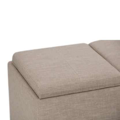 Avalon Upholstered Storage Ottoman With Trays