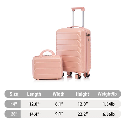 2-Piece ABS Spinner Luggage Set in pink by HouseOfZazla with combination lock and spinner wheels on Tampa Home & Garden Store
