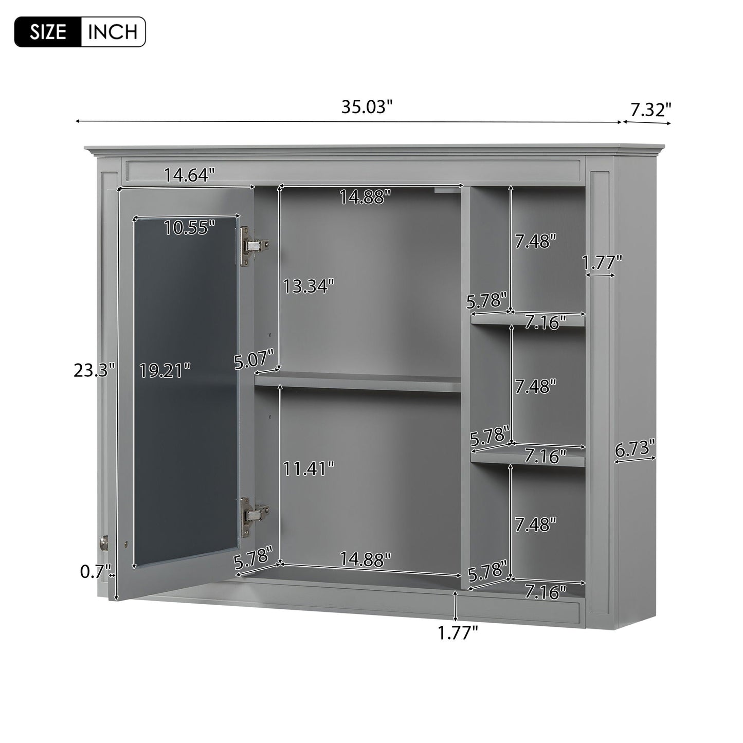 Wall Mounted Medicine Cabinet with Mirror