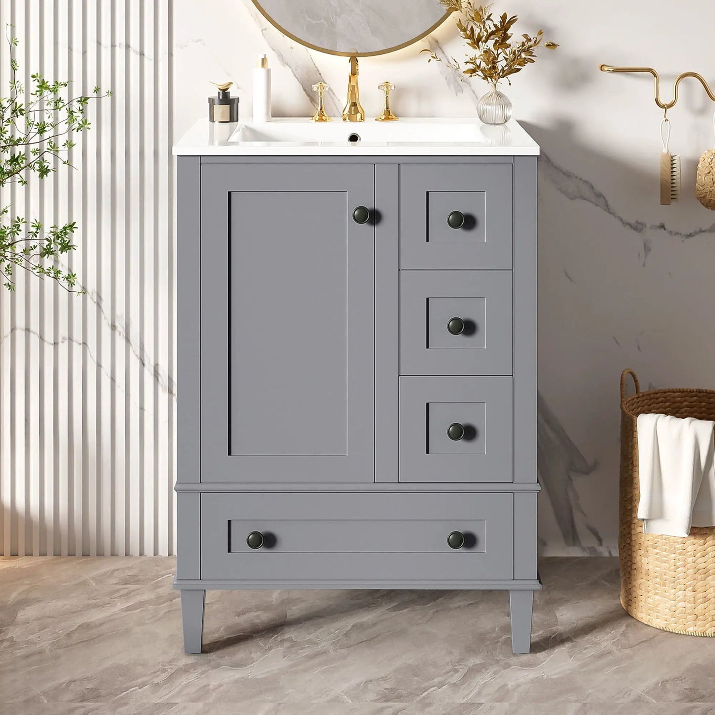 Bathroom Vanity With Basin and Soft Close Drawers