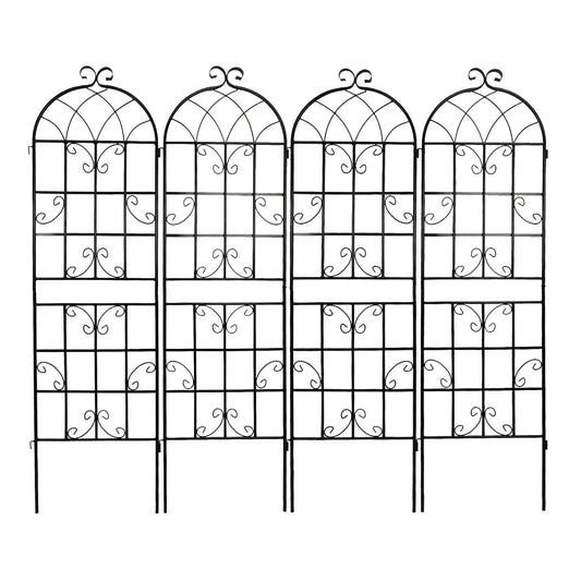 Rustproof metal trellis for climbing plants with archtop scrolls 4-pack Unique Piece Furniture on Tampa Home & Garden Store