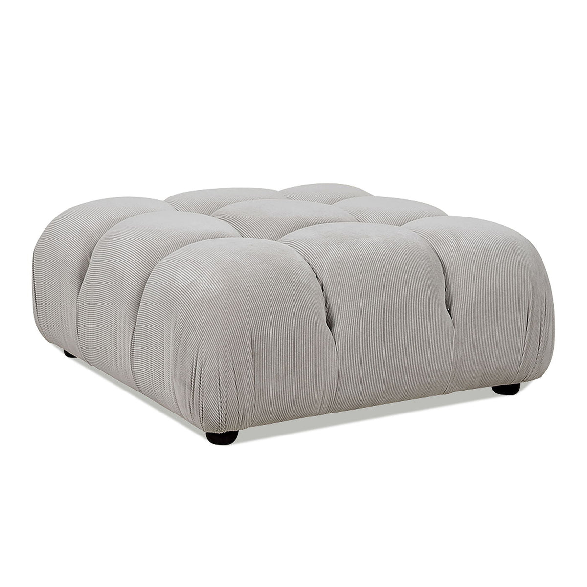 Bubble Modular Cocktail Ottoman in gray ribbed fabric high-density foam ottoman HouseOfZazla on Tampa Home & Garden Store