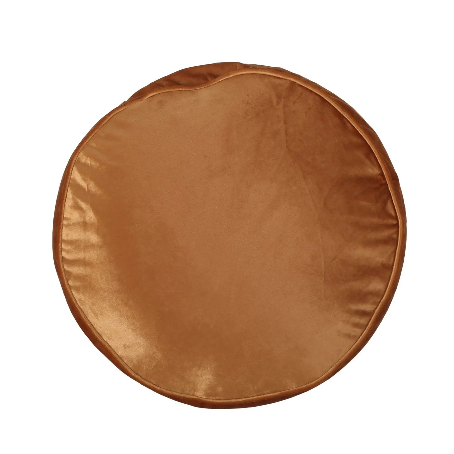 Shimon cylinder pouf ottoman round tan suede floor cushion by Unique Piece Furniture on Tampa Home & Garden Store