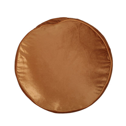 Cylinder pouf ottoman bead-filled in dark brown with stitched edge on Tampa Home & Garden Store