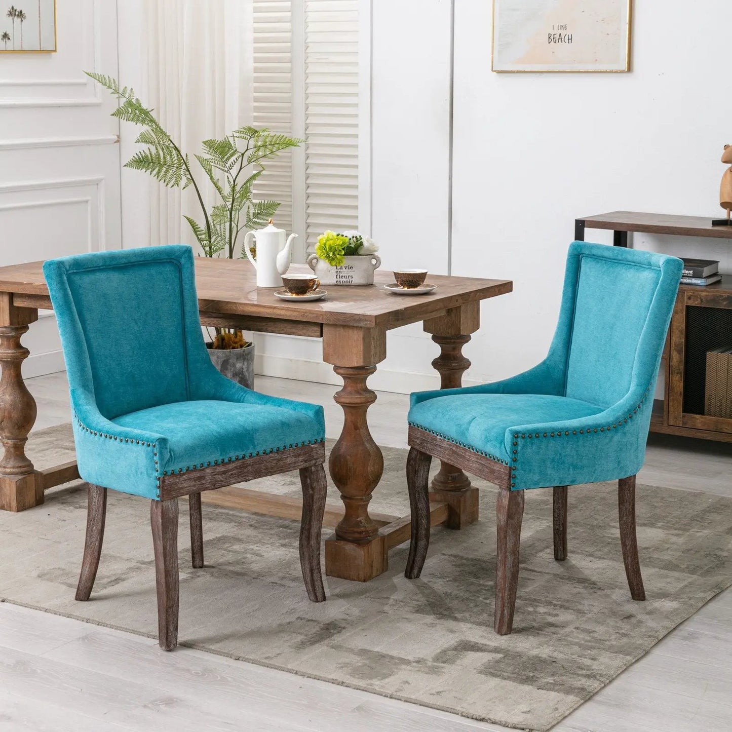 Ultra Side Dining Chair Set of 2 with Nail Heads