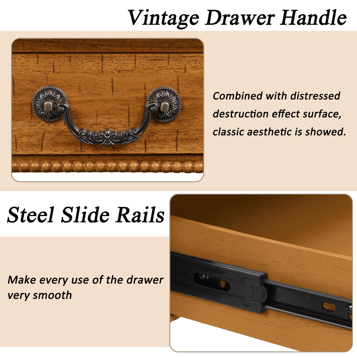 Rectangular wooden coffee table with storage drawer and ornate metal pull on Tampa Home & Garden Store