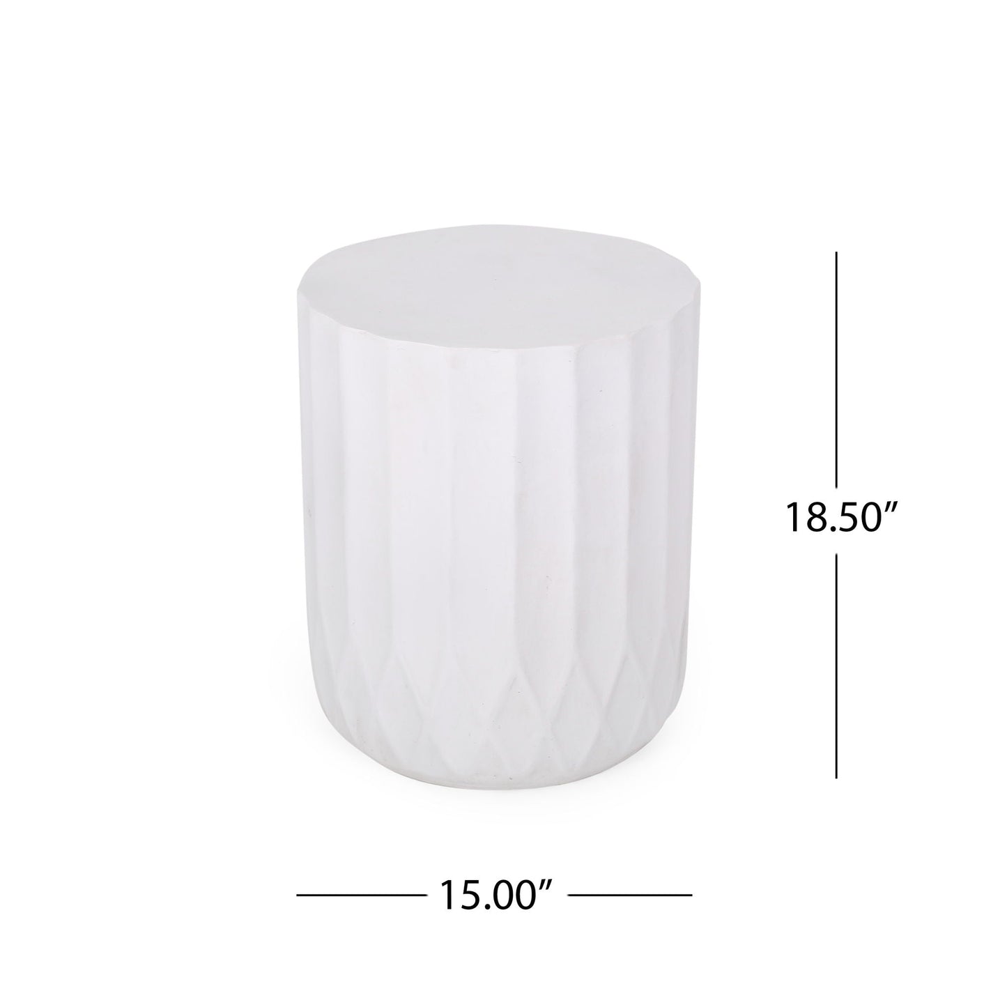 Outdoor End Table With A Scallop Edge In White