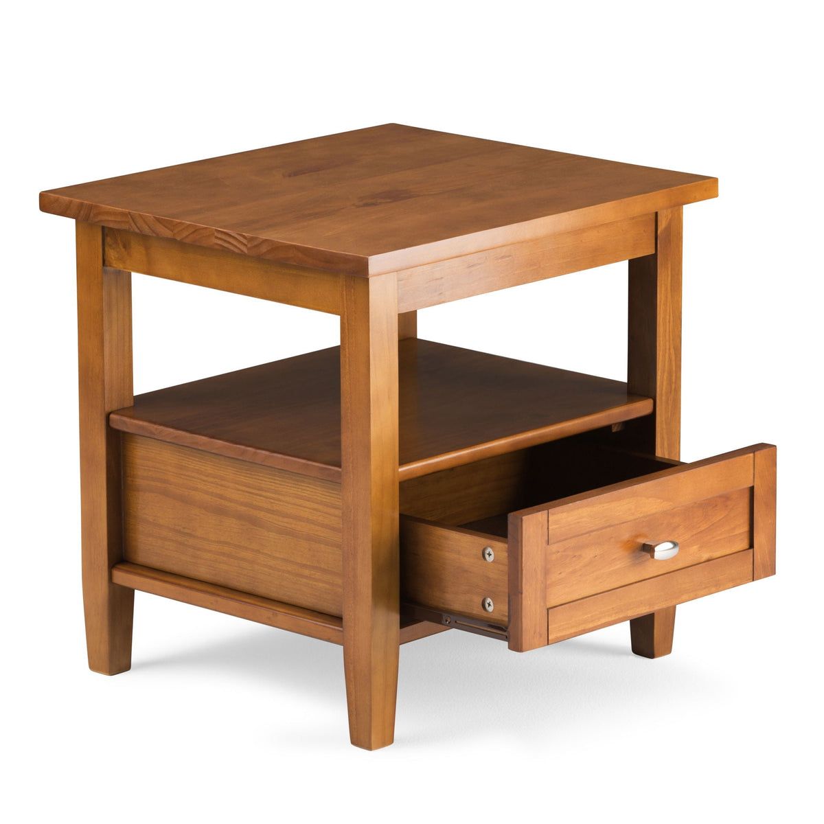Warm Shaker Coffee Table with Drawer and Shelf in honey brown wood by HouseOfZazla on Tampa Home & Garden Store