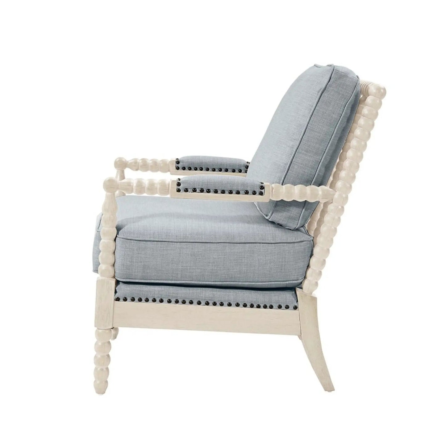 Arm Chair With Back Spindle Design and Cushions