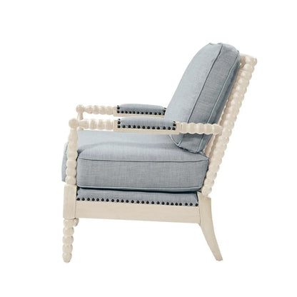 Arm Chair With Back Spindle Design and Cushions