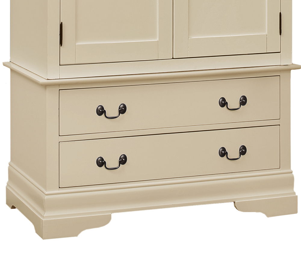 Traditional Armoire with Hanging Bar in cream beige by HouseOfZazla chifforobes with two drawers on Tampa Home & Garden Store