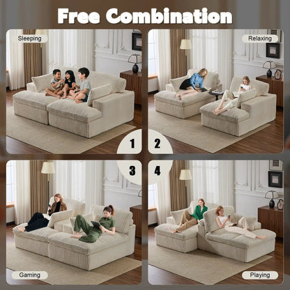 Oversized Double Chaise Lounge Chair Upholstered