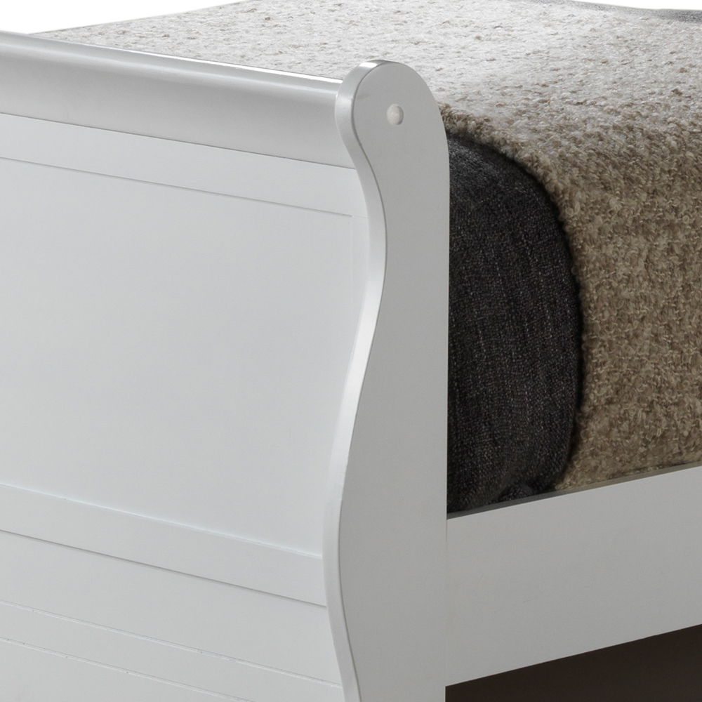 Trundle bed white wooden frame with curved panels by HouseOfZazla beige throw on Tampa Home & Garden Store