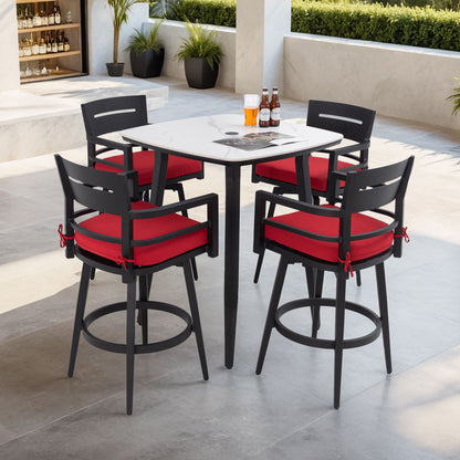 Outdoor Patio Bar Set And Sintered Stone Table