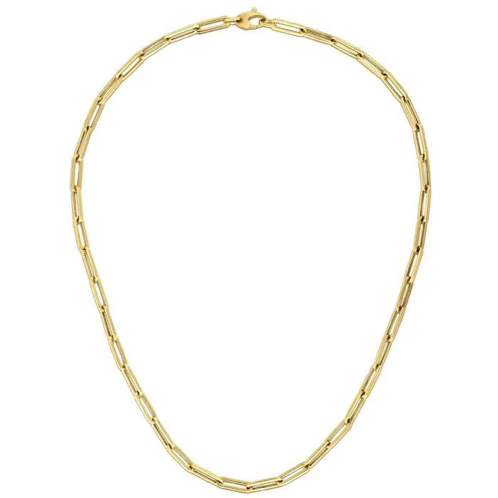 14K yellow gold bold paperclip chain necklace, 4.2 mm links, by Bids.com on Tampa Home & Garden Store
