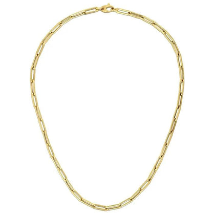14K yellow gold bold paperclip chain necklace, 4.2 mm links, by Bids.com on Tampa Home & Garden Store