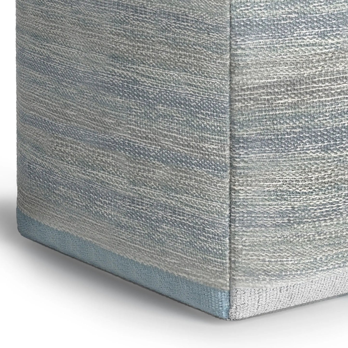 Naya Upholstered Cube Pouf blue-gray textured fabric accent piece by Unique Piece Furniture on Tampa Home & Garden Store