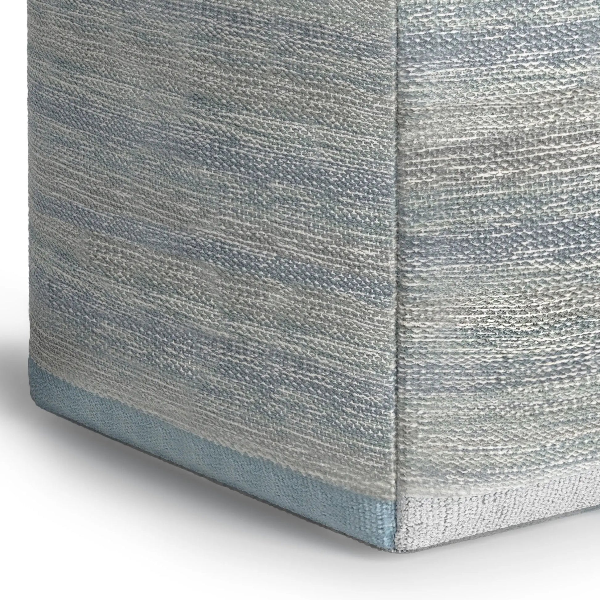 Naya Upholstered Cube Pouf blue-gray textured fabric accent piece by Unique Piece Furniture on Tampa Home & Garden Store