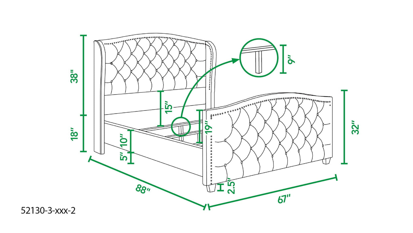 Solid Upholstered Bed Frame and Headboard Set