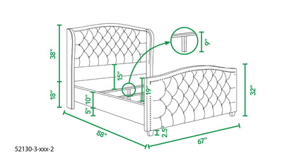 Solid Upholstered Bed Frame and Headboard Set