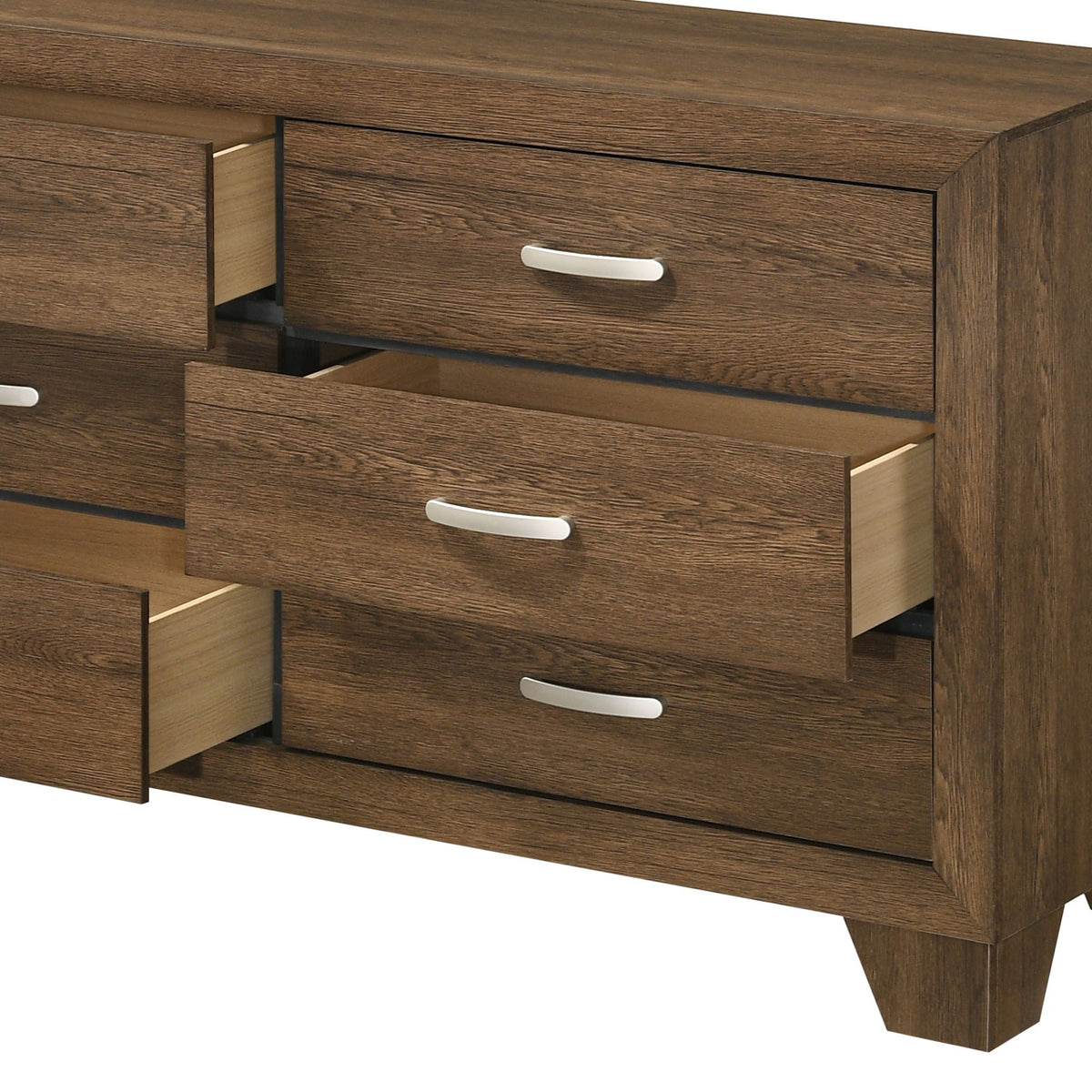 Miquell Oak Dresser with Six Drawers in dark oak finish by HouseOfZazla on Tampa Home & Garden Store