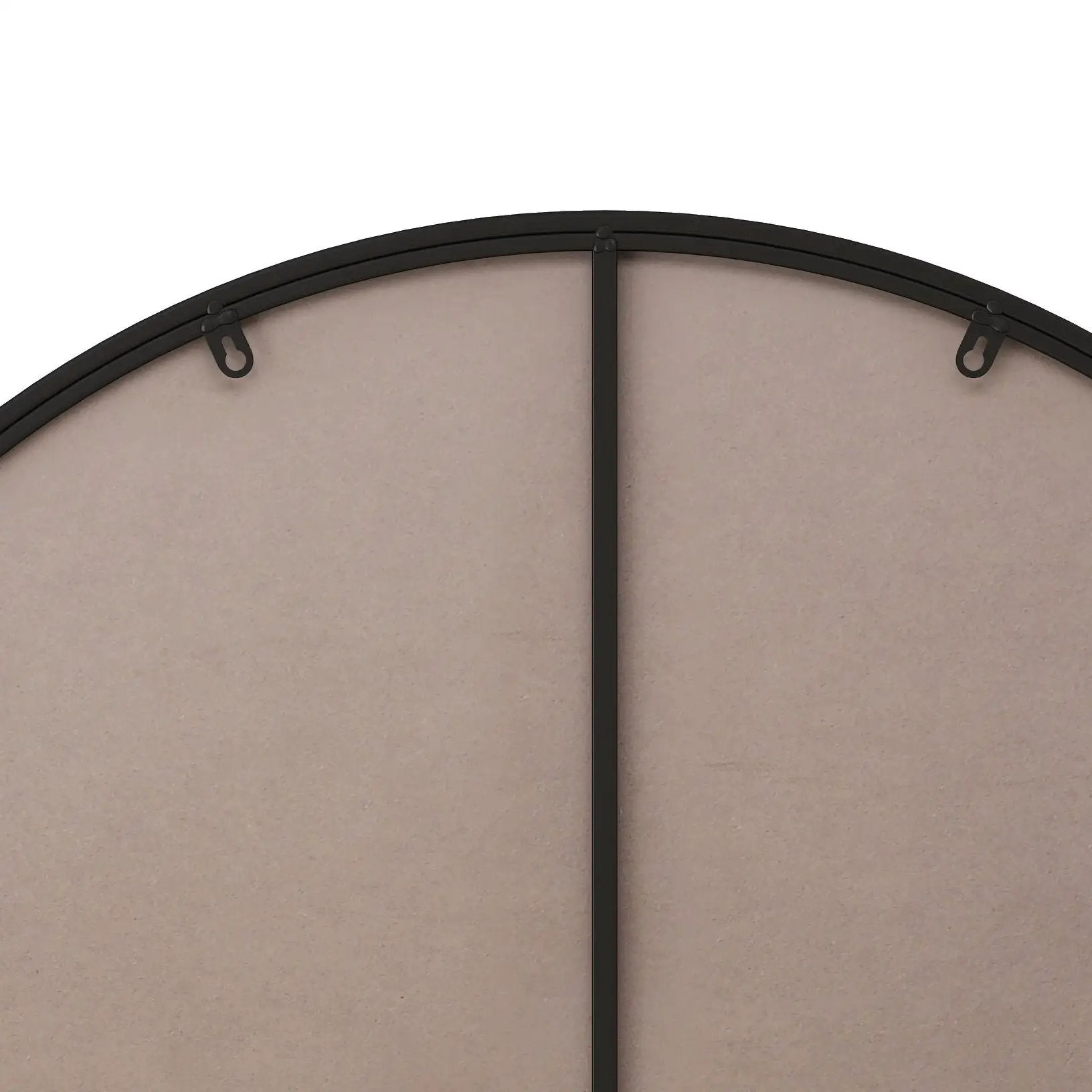 Round black metal-framed wall mirror, two-panel with divider Unique Piece Furniture on Tampa Home & Garden Store