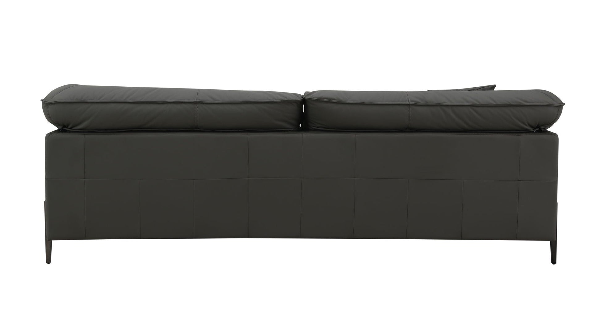 Tadi top grain leather sofa black stationary by HouseOfZazla with slim metal legs on Tampa Home & Garden Store