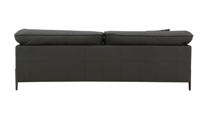 Tadi top grain leather sofa black stationary by HouseOfZazla with slim metal legs on Tampa Home & Garden Store