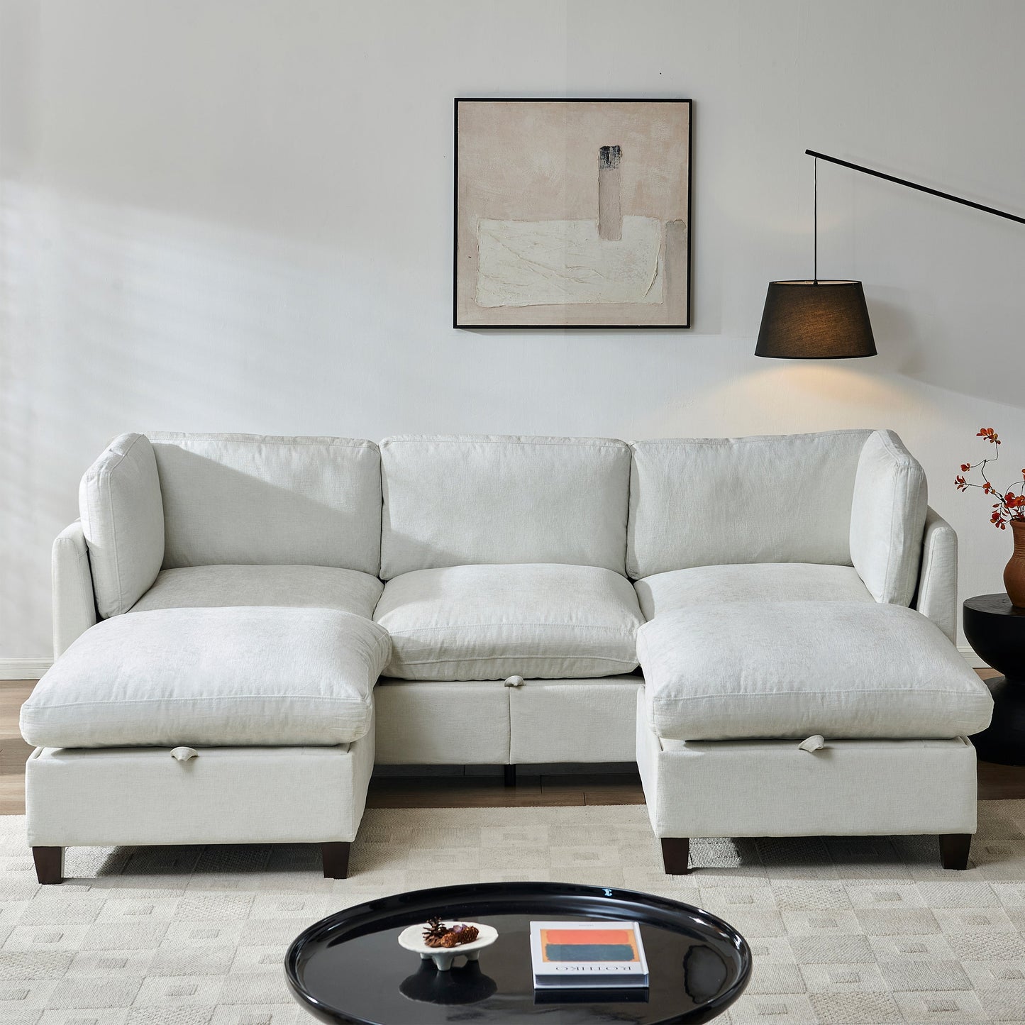96.5-inch sectional sofa in light gray fabric with left chaise for living room on Tampa Home & Garden Store